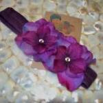 Orchid Purple Double Dainty Flower Headband With..