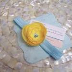 Item Golden Yellow Small Rossette In Tiffany Blue..