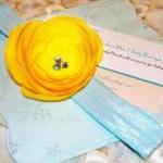 Item Golden Yellow Small Rossette In Tiffany Blue..
