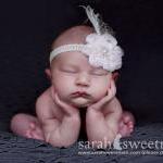 Pink Baby Flower Headband, Newborn Flower..