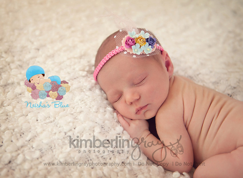 Pink Baby Girl Headband, Baby Flower Headband, Headbands, Spring Bloom Halo