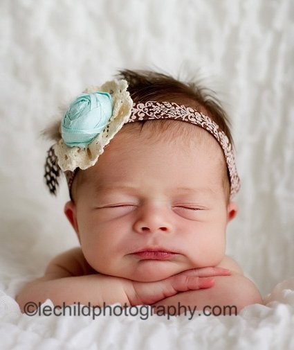 Mint Baby Flower Headband, Girl Flower Headbands, Newborn Headbands, Big Girl Headbands