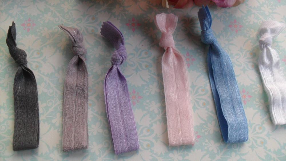 Pony Tail Ties Be : Grey, Lilac, Light Pink, Light Blue, And White