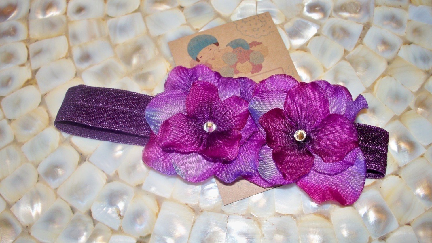 Baby Flower Headband Baby Flower Headband Double Dainty Orchid